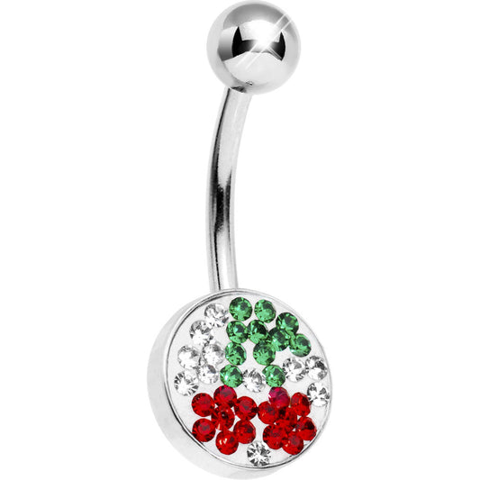 Ruby Red Brilliance Gem Cherry Belly Ring