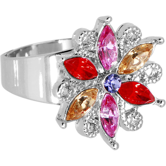 Fanciful Flower Adjustable Ring