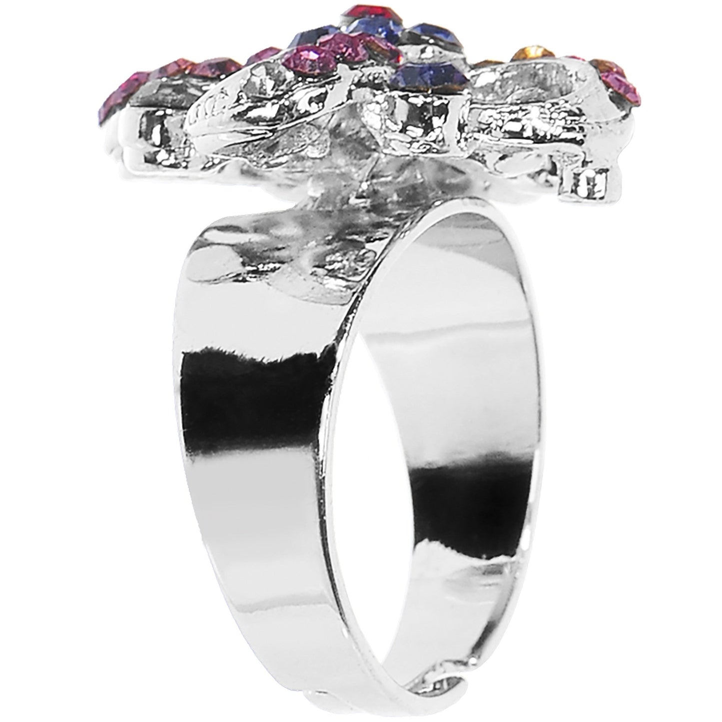 Dazzling Impressions Flower Adjustable Ring