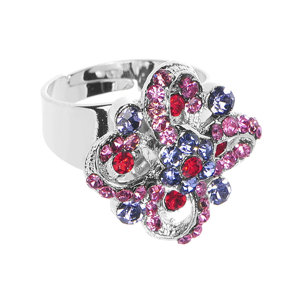 Dazzling Impressions Flower Adjustable Ring