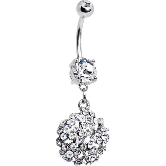 Crystalline Gem Bouquet of Flowers Belly Ring