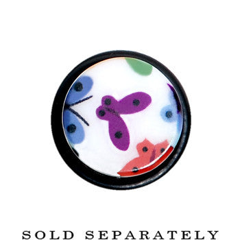 4 Gauge Multi Color Butterfly Acrylic Ear Taper
