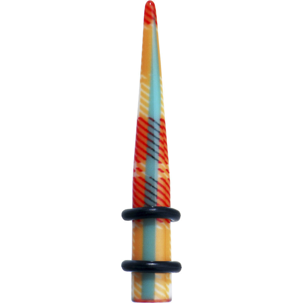 2 Gauge Acrylic Plaid Taper Ear Plug