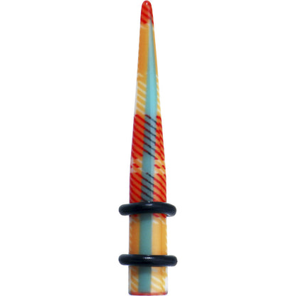 2 Gauge Acrylic Plaid Taper Ear Plug