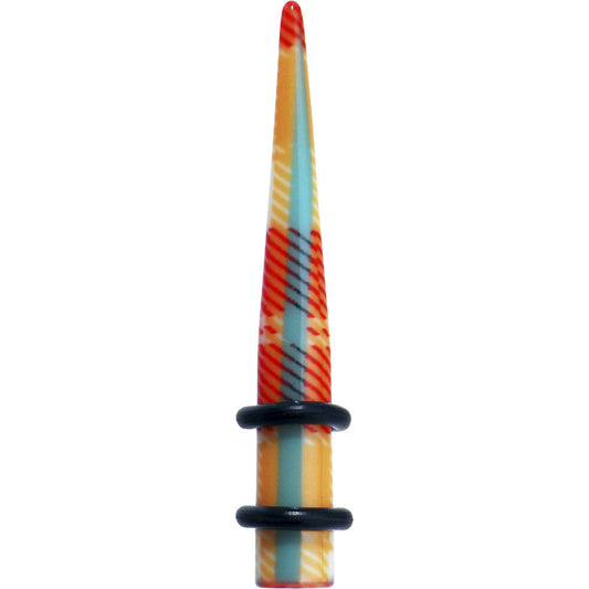 2 Gauge Acrylic Plaid Taper Ear Plug