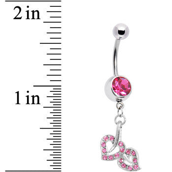 Pink Gem Soul mate Heart Belly Ring