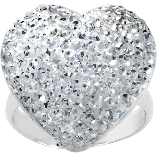 Clear Sparkler Heart Adjustable Ring