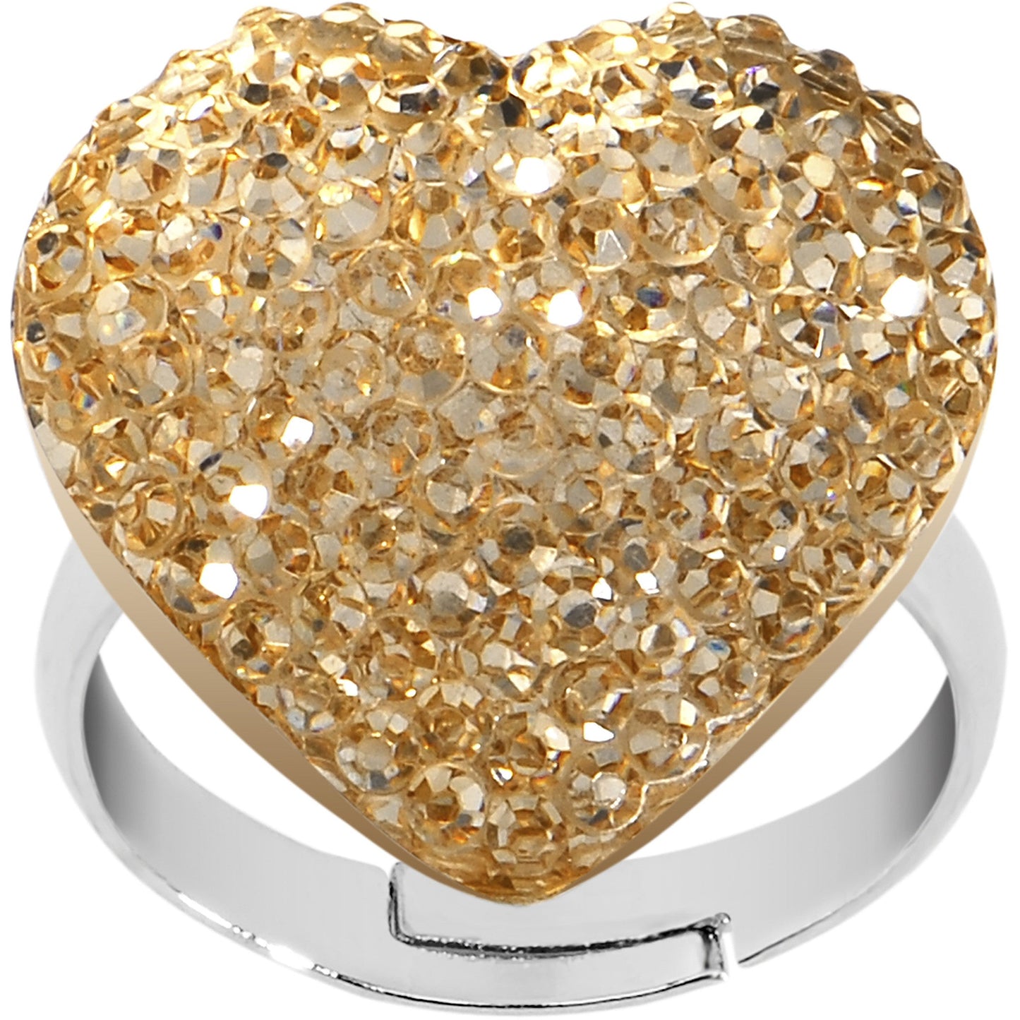 Tawny Sparkler Heart Adjustable Ring