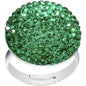 Emerald Green Sparkler Round Adjustable Ring
