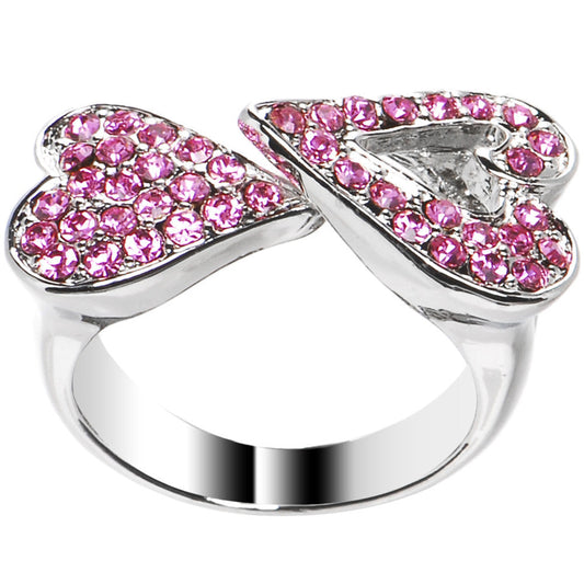 Pink Gem Heartbreaker Heart Adjustable Ring