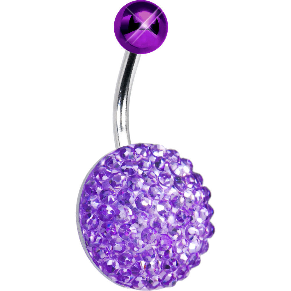 12mm Light Purple Sparkler Round Belly Ring