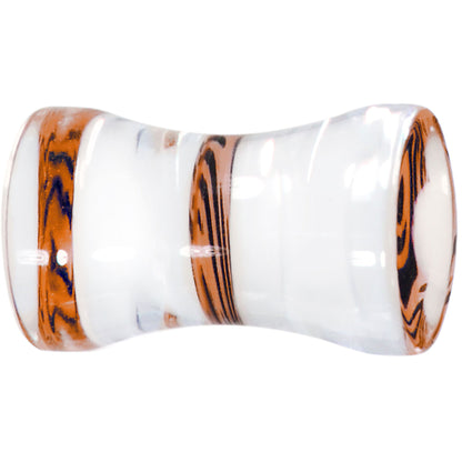 4 Gauge Tangerine Zebra Acrylic Saddle Plug