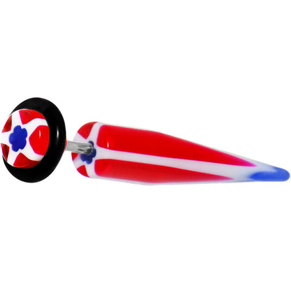 Patriotic Star Fake Taper Ear Plug