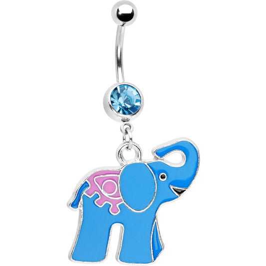 Boyish Blue Elephant Belly Ring