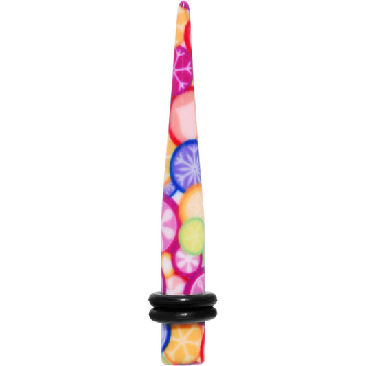 4 Gauge Groovy Retro Flower Acrylic Taper