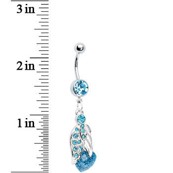 Blue Gem Heaven Angelic Heart Belly Ring