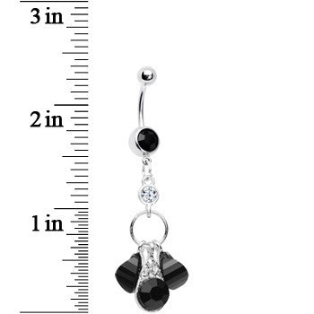 Midnight Tears Black Gem Hoop Dangle Belly Ring