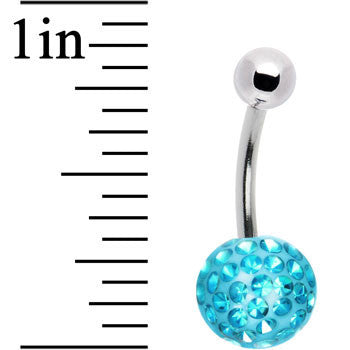 Aqua Pave Crystal Sparkler Belly Ring