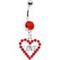 Ravishing Red Heart of Love Gem Belly Ring