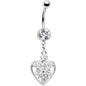 Clear Crystal Accent Fill My Heart Belly Ring