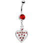 Red Crystal Accent Fill My Heart Belly Ring