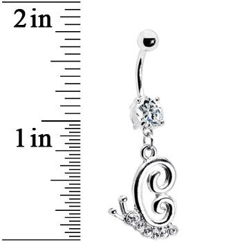 Clear Gem Snail Dangle Belly Ring