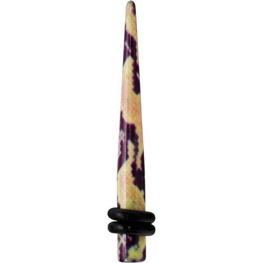 6 Gauge Green Snake Skin Acrylic Taper