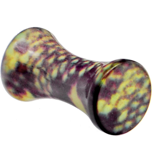 8 Gauge Green Snake Skin Acrylic Saddle Plug