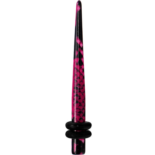 8 Gauge Pink Snake Skin Acrylic Taper