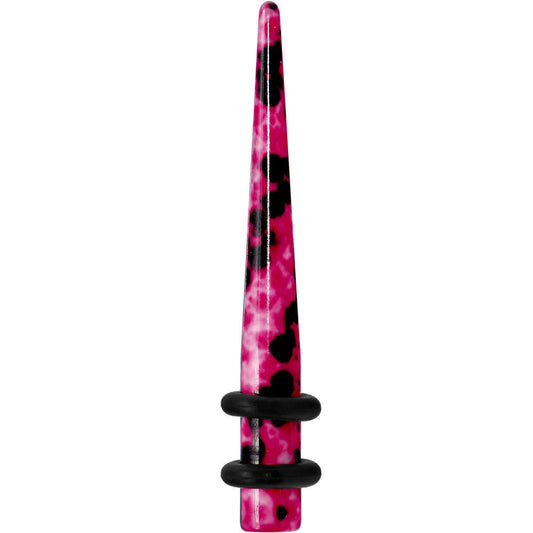6 Gauge Pink Snake Skin Acrylic Taper