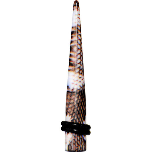 2 Gauge Blushing Snake Skin Acrylic Taper