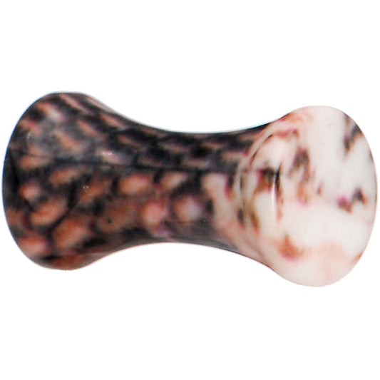 8 Gauge Blushing Snake Skin Acrylic Saddle Plug