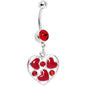 Red Gem Heart Candy Belly Ring