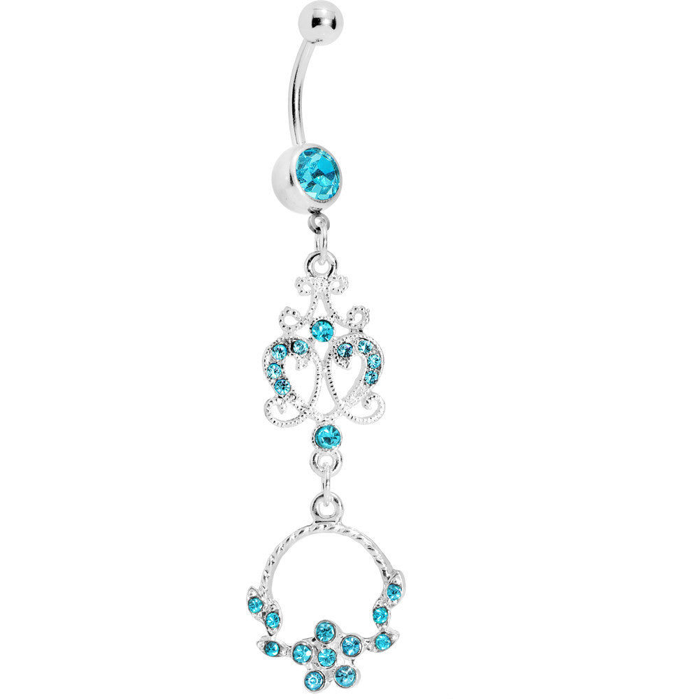 Aqua Baroque Enchantment Chandelier Belly Ring