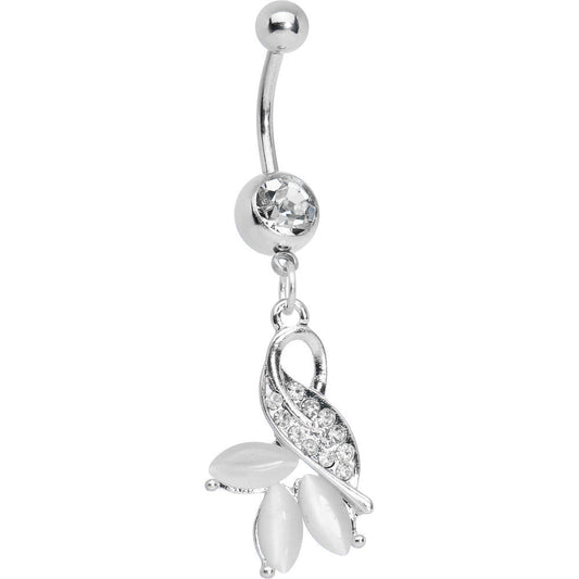 Crystalline Gem Floral Buds Belly Ring