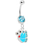 Blue Gem Shine Wing Butterfly Belly Ring