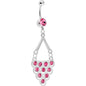 Pink Gem Lavish Lace Cascade Dangle Belly Ring