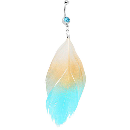 Natural Serenity Feather Dangle Belly Ring