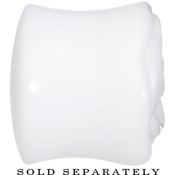 20mm White Rose Flower Acrylic Saddle Plug