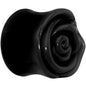 20mm Black Rose Flower Acrylic Saddle Plug
