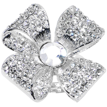 Decorative Sparkling Ribbon Adjustable Ring