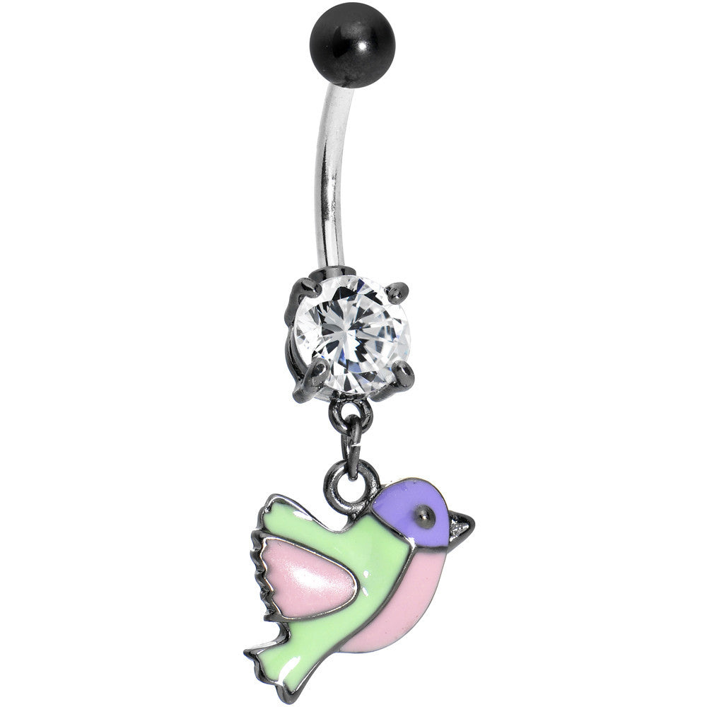 Pretty Pastel Song Bird Belly Ring