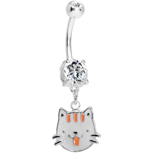 Crystalline Gem Kitty Cat Delight Belly Ring