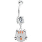 Crystalline Gem Kitty Cat Delight Belly Ring