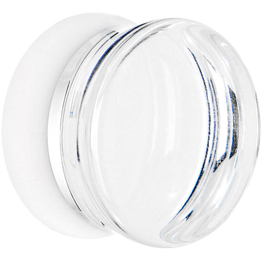 26mm Clear White Acrylic Mirror Split Saddle Plug