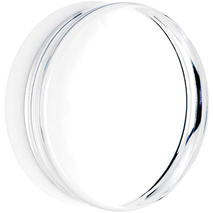 2 Clear White Acrylic Mirror Split Saddle Plug