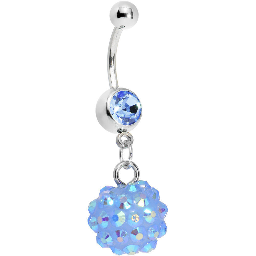 Sky Blue Gem Cluster Belly Ring