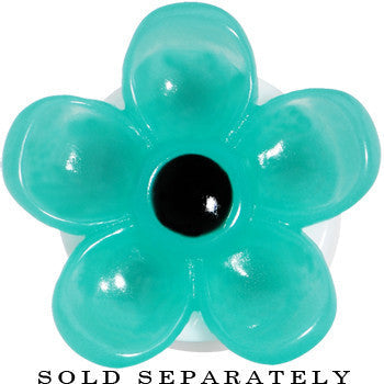 1 inch Acrylic Aqua Flower Saddle Plug