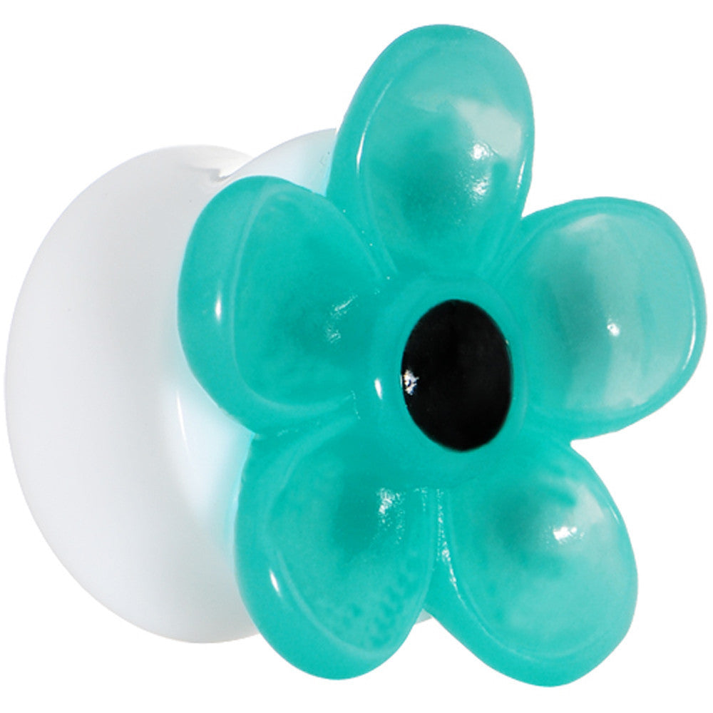 1 inch Acrylic Aqua Flower Saddle Plug