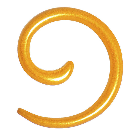 8 Gauge Honey Yellow Metallic Pearl Acrylic Spiral Taper